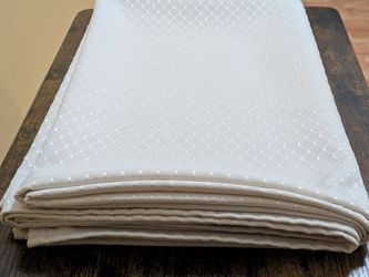 Elegant White Textured Tablecloth - Heavy Duty Fabric (72" x 54")