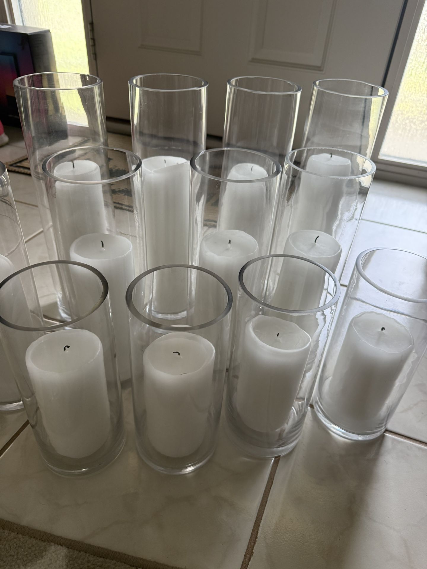 45 Hurricane Vases + Used Candles