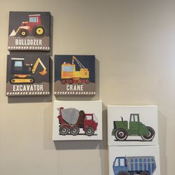 (6) Kids Room Art Work On Canvas 