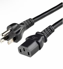 Amazon Basics Universal PC Power Cable, 25 Feet, NEMA 5-15P to IEC320C13, 3 Prong Plug, 18 AWG, 125 Volts, UL Listed, Black