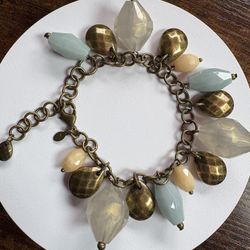 Premier Designs Acrylic & Beads Brass Plated Bracelet