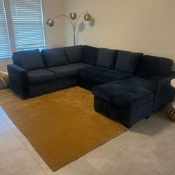 Sleeper Velvet Section With Pull Out Bed - Brand NEW