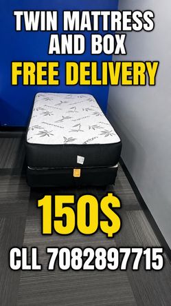 Huge sale for Mattress And Box brand  new Twin size #mattress and box 150.$ full 190$ Queen 200$ king 290$. free delivery free set up 708….289…7715… c