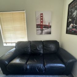 Black Leather Couch 