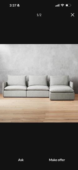 Cb2 Grey Linen Lumin Sectional