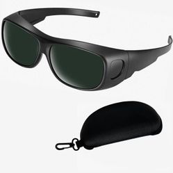 IR 5.0 Welding Safety Glasses, Anti-scratch Welding Lens, Wrap-around Design, UV Protection, Black