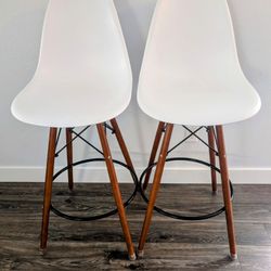 White Two Bar Stools 