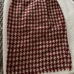 Tweed red and beige Pencil skirt, size 8