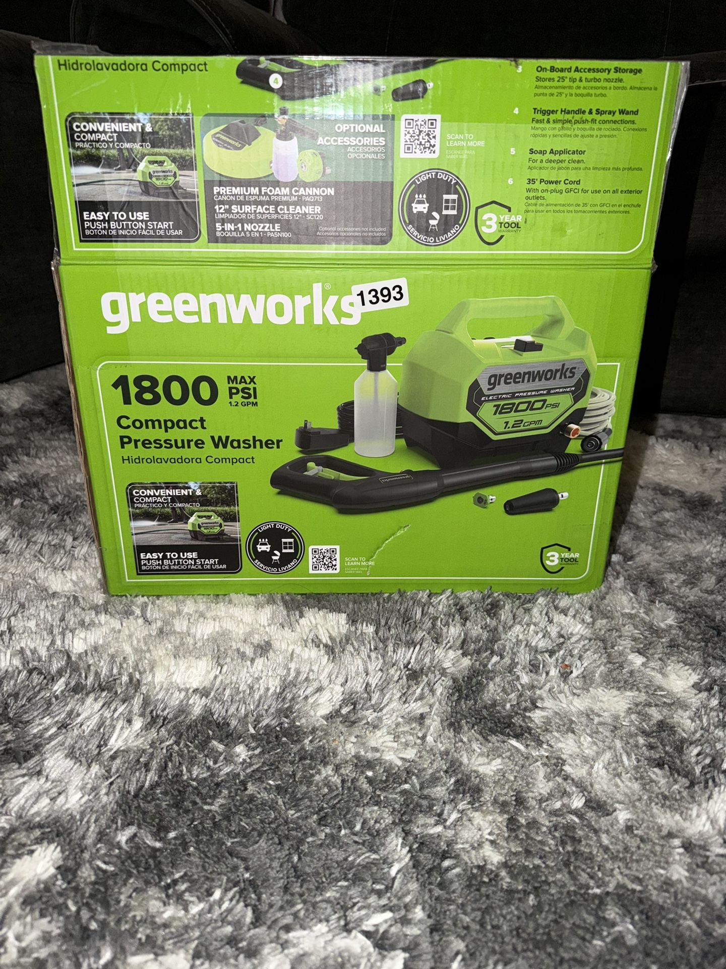 Green Works 1800 PSI Pressure Washer