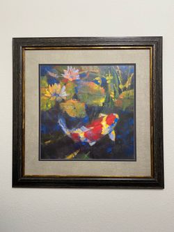 WATER GARDEN II by LEIF OSTLUND with Frame 38x38