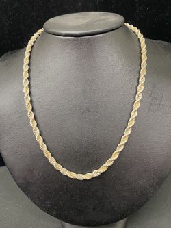 Tiffany&co Twist Rope silver/18k  18” Chain 34.9g