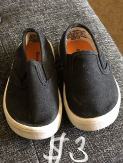 Black slip on toddler shoes size 4