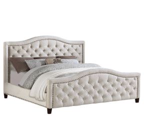 Button Tufted Upholstered Queen Bed