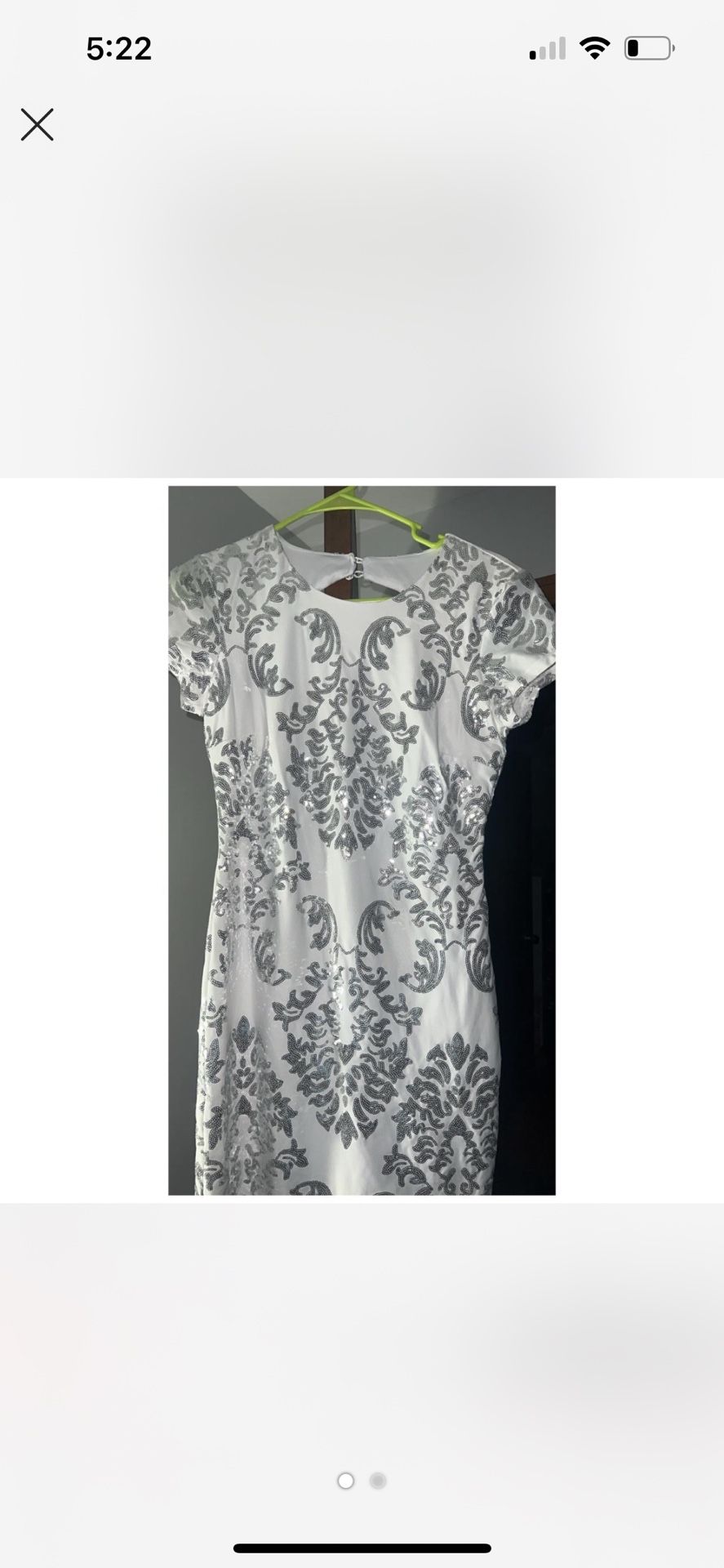 Juniors White dress With silver embellished Design