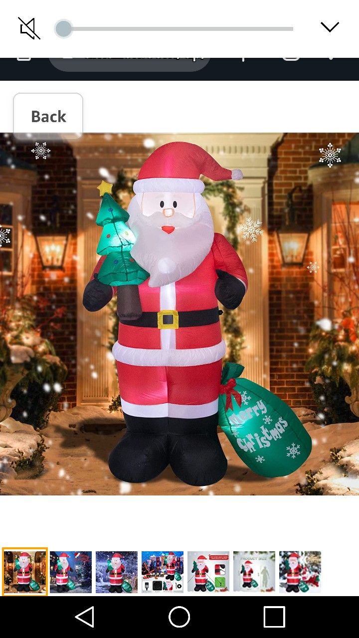 8.5 Ft Height Christmas Inflatable Santa Claus Outdoor Decorations, Inflatable Santa Bag Blow up Yard Decorations with Built-in LED Lights

