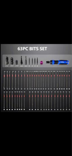 63-Piece Screwdriver Bits Set