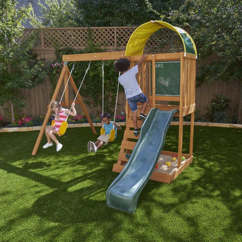 Outdoor Slide Swing Set Playground Playhouse Kids