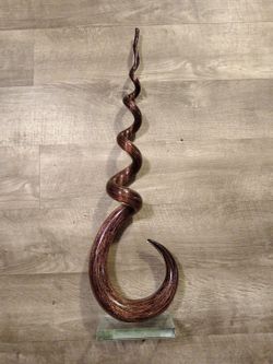 Handmade Blown Glass Spiral Art Sculpture
$40