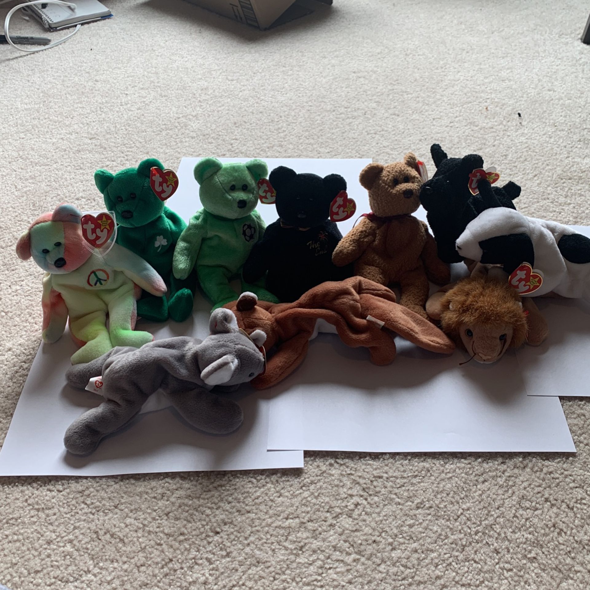 Lot Of 10 Beanie Babies - 5 Bears Included