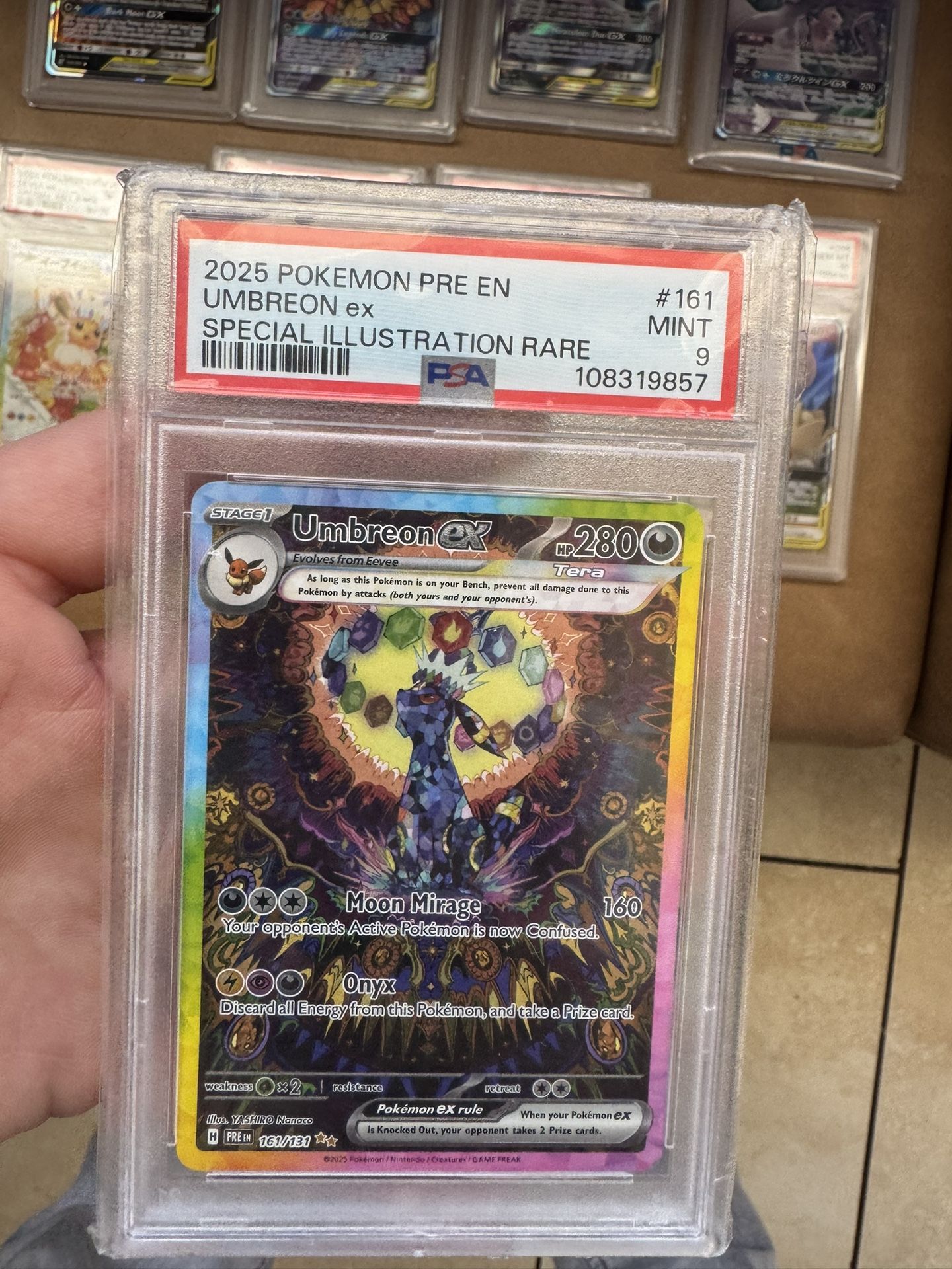 Umbreon EX #161 Pokemon Prismatic Evolutions PSA 9 FS/FT
