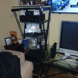 3-piece Metal And Glass Entertainment Center