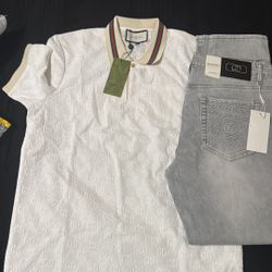 GUCCI SHIRT AND GUCCI JEANS