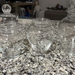 Princess House Heritage Ginger Jars with Lids 
