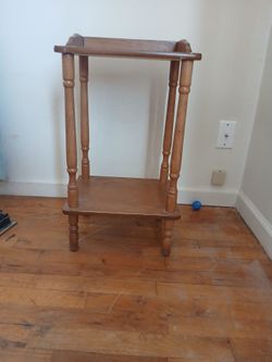 Tall vintage Wood side table