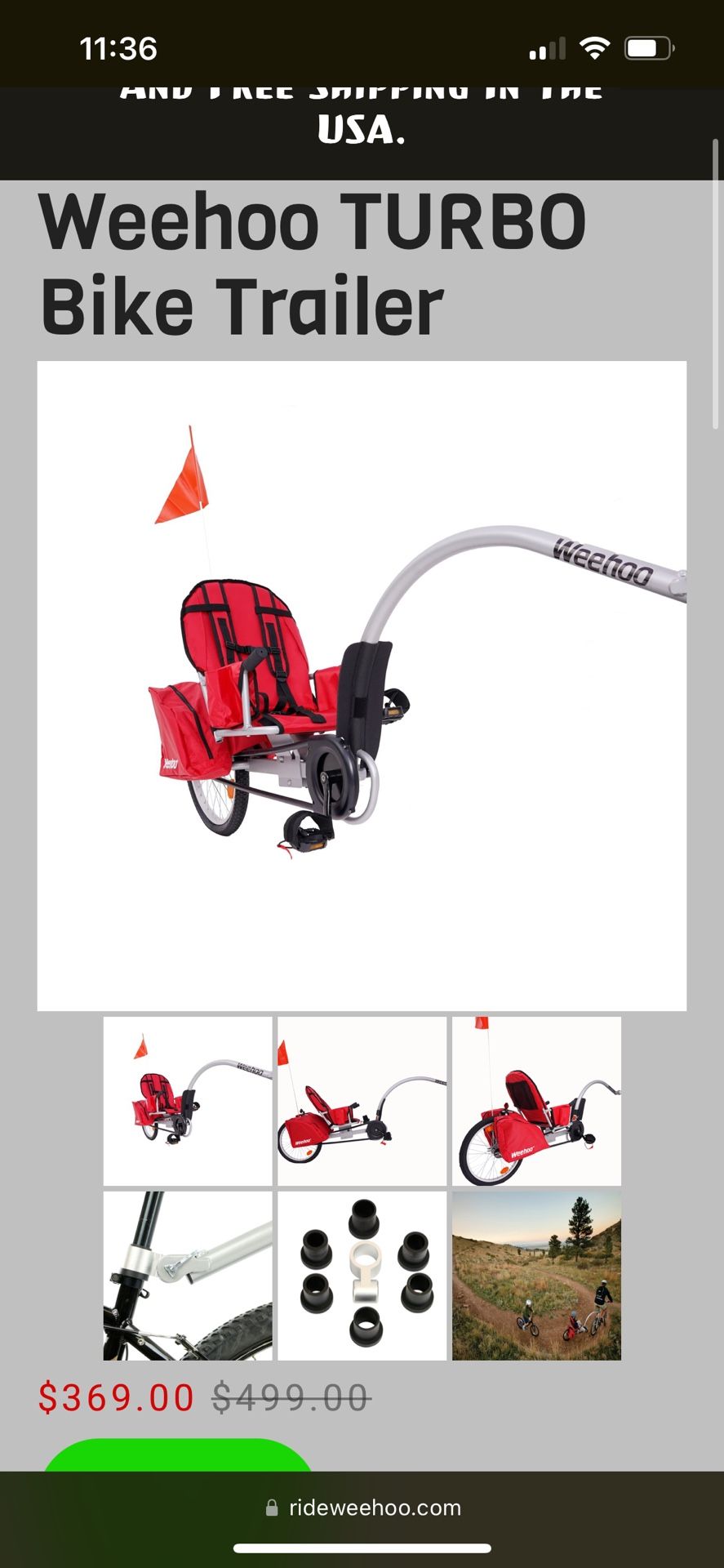 Weehoo Turbo Single Bike Trailer