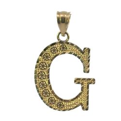 Men’s or Women’s 10k Yellow Gold Initial G Pendant for Necklace GP3090969