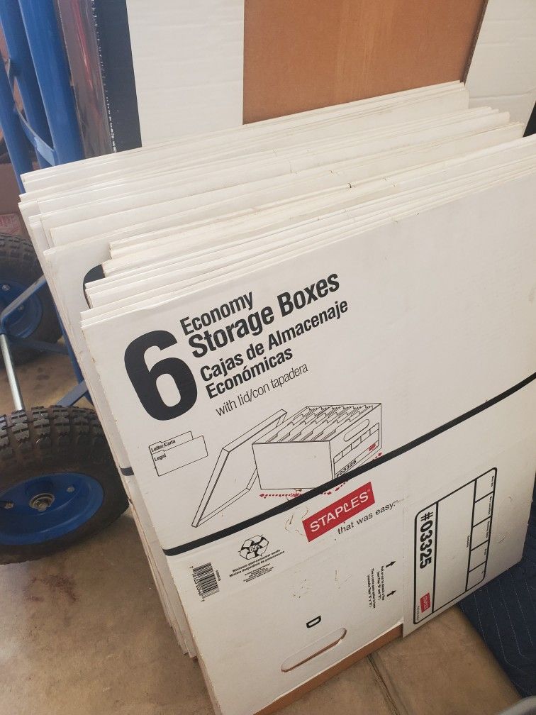 Staples Storage Boxes. 25 Boxes Total.
