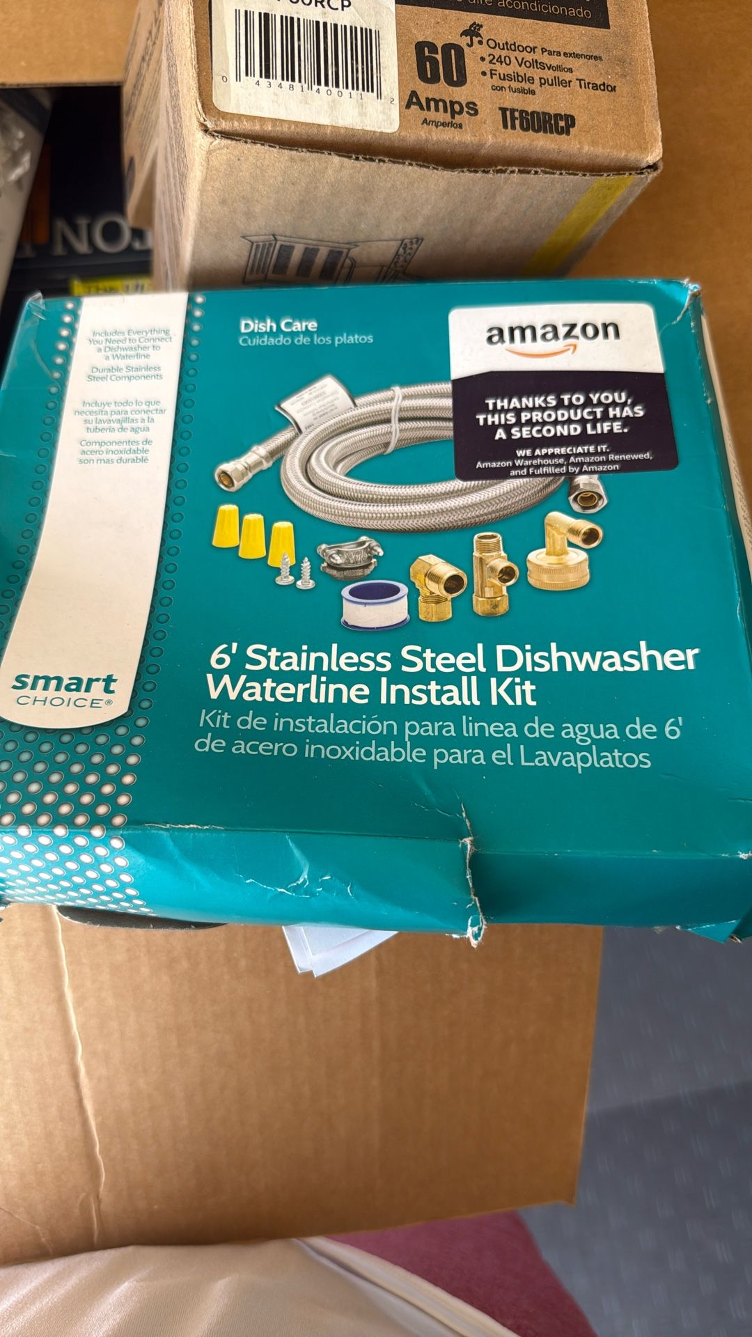 6 Foot Stainless Steel Dishwasher Waterline Install Kit