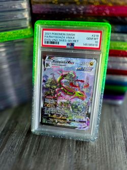 Rayquaza VMAX #218 PSA 10 Evolving Skies Secret Rare