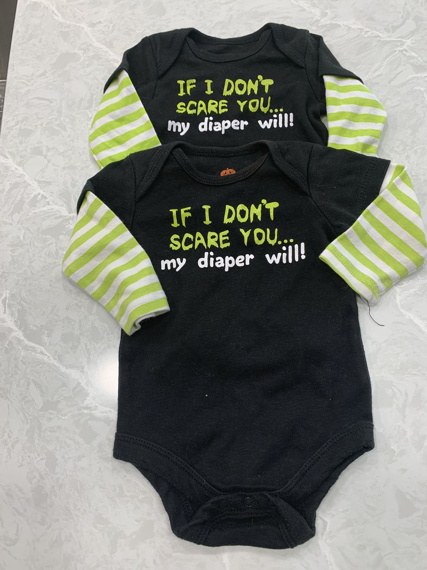 Baby Halloween Themed Long Sleeved Onesie Size 3-6 Months