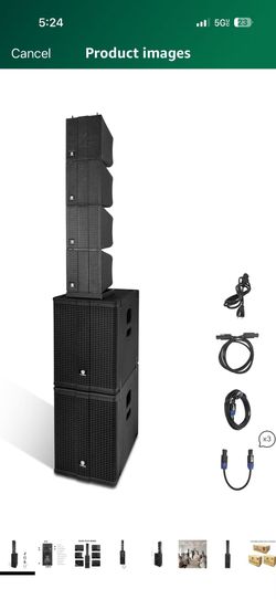 Bluetooth PRORECK Stage Pro 12 8000W Powerful PA Speaker System with 4 Line Array Speakers