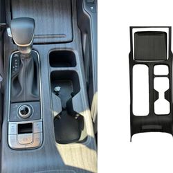 Center Console Gear Shift Panel Frame Cover & Water Cup Holder Frame Trim,Anti-Scratch Panel Decorative Sticker Compatible with KIA Telluride 2020 202