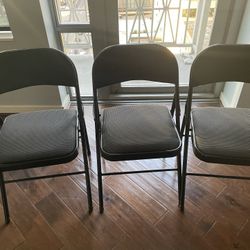 3 Deluxe Padded Fabric Chairs, foldable