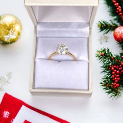 14k lab grown engagement ring