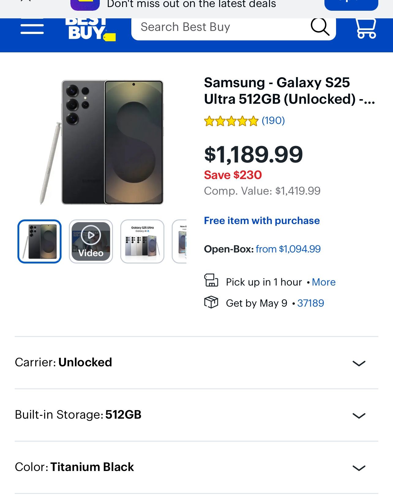 Galaxy S25 Ultra Black