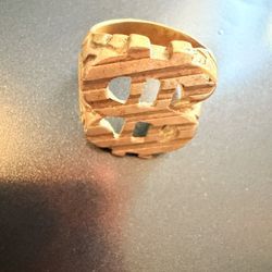 14k Gold Ring ! Real Gold Engraved Men’s Ring 