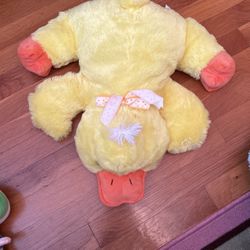 Hugfun Brand Plush Duck Floppy Laying Yellow Orange 12" Soft Spring Easter Gift