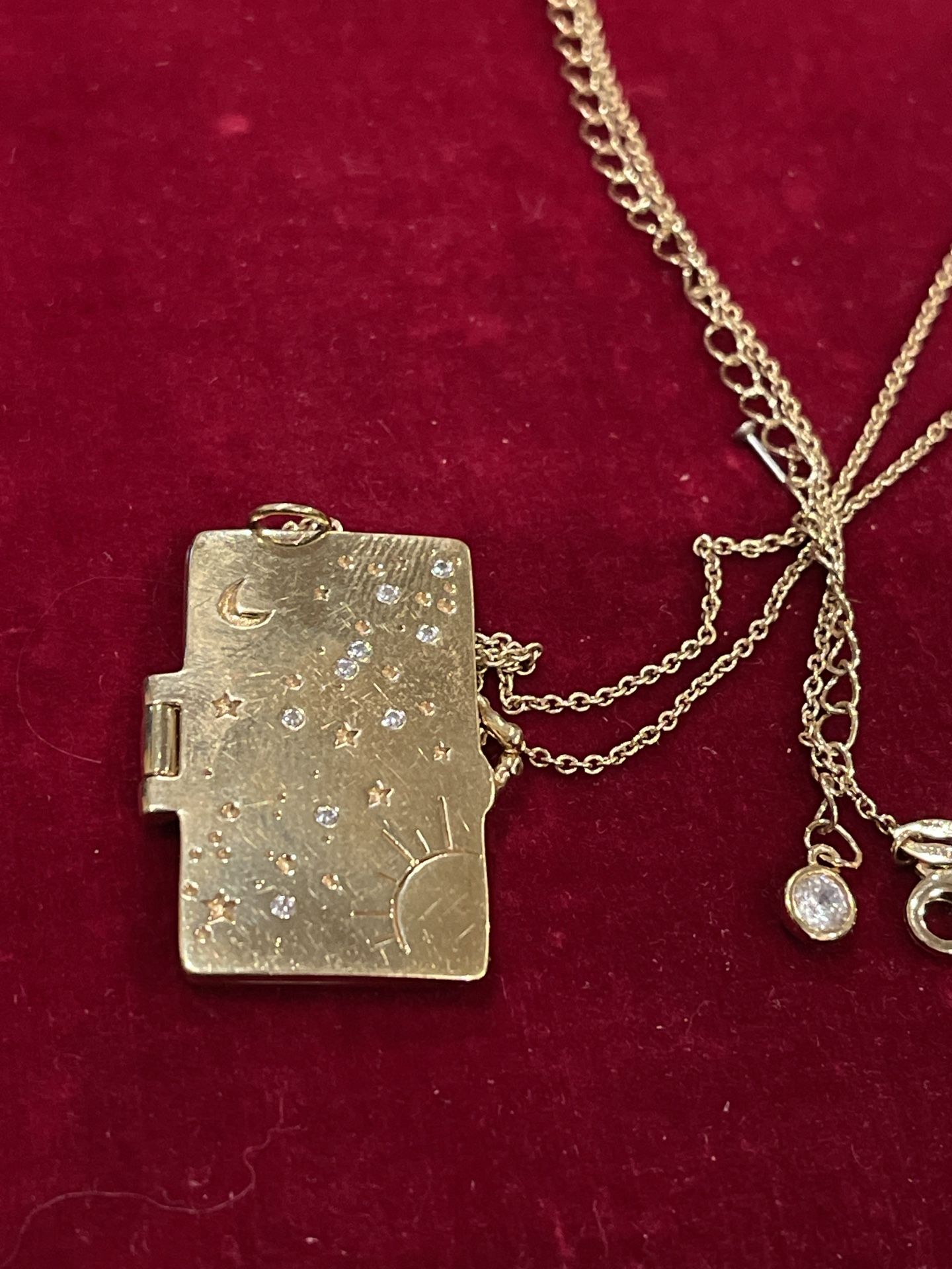 Wish Book Locket 925 Sterling Silver Necklace With Gold Plate
