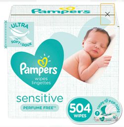 PAMPERS Wipes Sensitive - 504 count