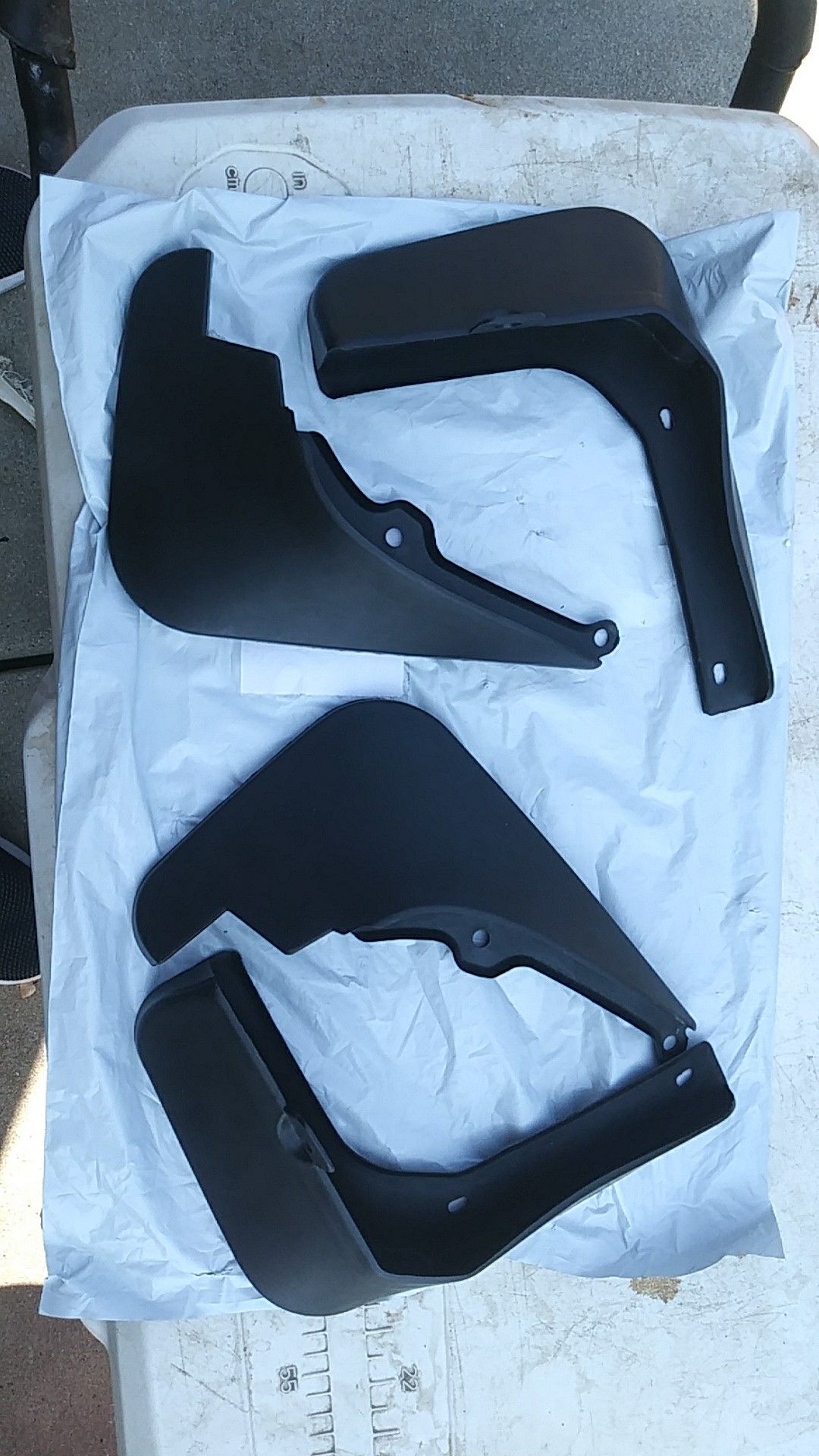 Mud deflectors for small truck or car. There are no part numbers so i dont know for what kind of car