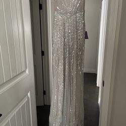 Silver prom dress