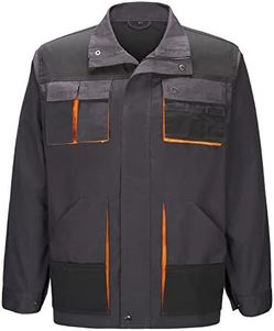 Men's Large Work Jacket With Multiple Pockets - Hisea
