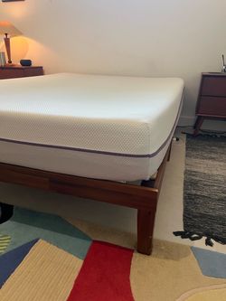 Purple Queen Mattress with Zinus bedframe