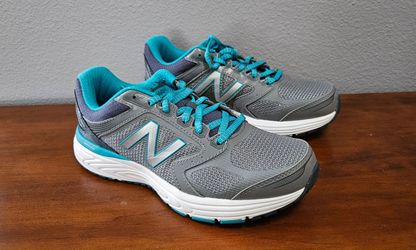 New Balance women's shoes, gray/teal, 6.5w