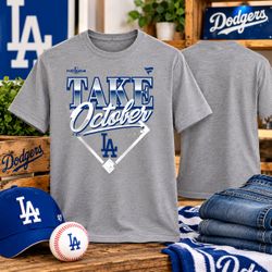 LA Dodgers Take October Postseason T-Shirt Made to order in your size and color