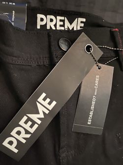 Brand New PREME Rhinestone Legacy Jeans Black With Purple Rhinestones 